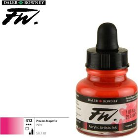 Daler Rowney Process Magenta 412 Fw Acrylic Artist Ink 29.5 ml Cam Şişe