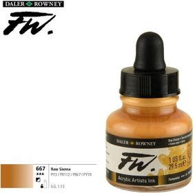 Daler Rowney Raw Sienna 667 Fw Acrylic Artist Ink 29.5 ml Cam Şişe