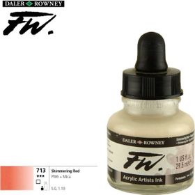 Daler Rowney Shimmering Red 713 29.5 ML FW Ink Likit Akrilik Mürekkep