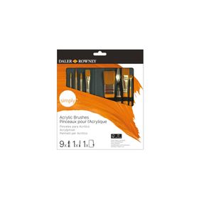 Daler Rowney Simply 10'lu Çantalı Akrilik Boya Fırça Seti