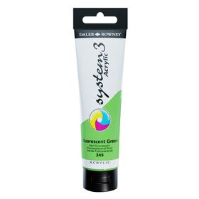 Daler Rowney System 3 150 ml Fluoro Green Original Akrilik Boya
