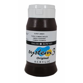 Daler Rowney System 3 223 Burnt Umber 500ml Akrilik Boya