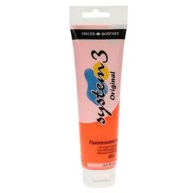 Daler Rowney System 3 653 Fluorescent Orange 150 ml Akrilik Boya