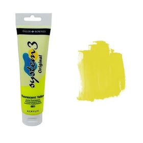Daler Rowney System 3 681 Fluorescent Yellow 150 ml Akrilik Boya