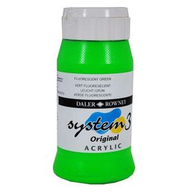 Daler Rowney System3 500 ml Fluorescent Green 349 Akrilik Boya