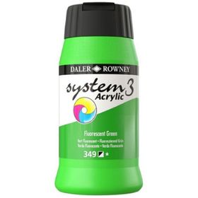 Daler Rowney System3 500 ml Fluorescent Green 349 Akrilik Boya