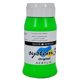 Daler Rowney System3 500 ml Fluorescent Green 349 Akrilik Boya