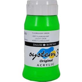 Daler Rowney System3 500 ml Fluorescent Green 349 Akrilik Boya