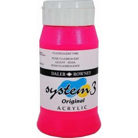 Daler Rowney System3 500 ml Fluorescent Pink 538 Akrilik Boya