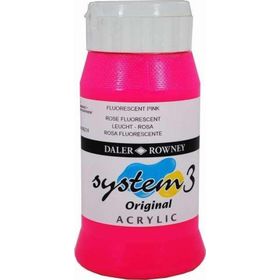 Daler Rowney System3 500 ml Fluorescent Pink 538 Akrilik Boya