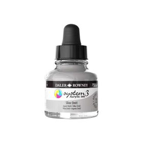 Daler Rowney System3 Ink 29.5 ml Silver Imit Akrilik Mürekkep