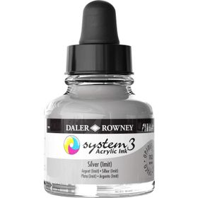 Daler Rowney System3 Ink 29.5 ml Silver Imit Akrilik Mürekkep