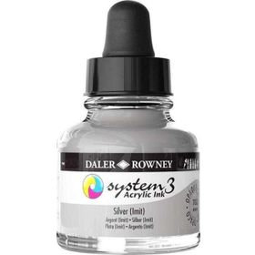 Daler Rowney System3 Ink 29.5 ml Silver Imit Akrilik Mürekkep