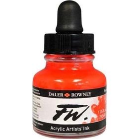 Daler Rowney System3 Sıvı 29.5 ml Fluorescent Red 100 Akrilik Mürekkep Boya