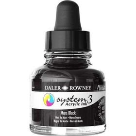 Daler Rowney System3 Sıvı 29.5 ml Mars Black 36 Akrilik Mürekkep Boya