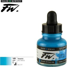 Daler Rowney Turquoise 145 Fw Acrylic Artist Ink 29.5 ml Cam Şişe