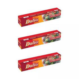 Dalia 3 Adet 45 cm 100 mt 8 Mikron Şeffaf Mutfak Rulo Streç Film