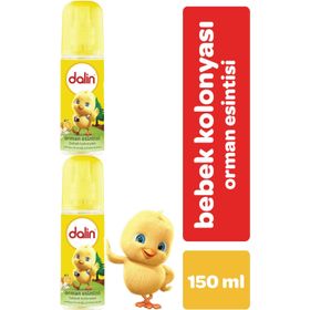 Dalin 150 ml Orman Esintisi Vanilya-İris Çiçeği-Portakal Kokulu 2'li Bebek Kolonyası Set