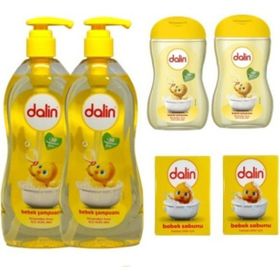 Dalin 2x500 ml Pompalı Bebek Şampuan Seti + 2x100 ml Şampuan Bebek Sabunu