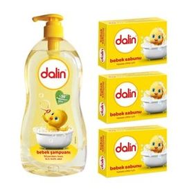 Dalin 700 ml Klasik Bebek Şampuanı ve 3'lü Hasasa Ciltler İçin Bebek Sabunun
