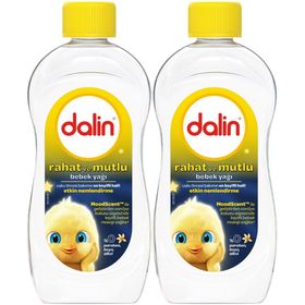 Dalin Rahat ve Mutlu 2x300 ml Vanilya Kokulu Nemlendirici Bebek Yağı