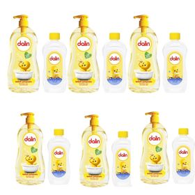 Dalin Rahat ve Mutlu Klasik 6 Adet 700 ml Pompalı Bebek Şampuanı ve 100 ml Bebek Yağı