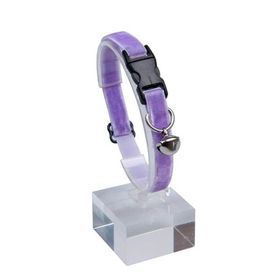 Dalis 22-30 cm Lila Kadife Zilli Kedi Tasması