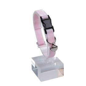Dalis 22-30 cm Pembe Kadife Zilli Kedi Tasması