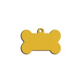 Dalis 3.1 cm Sarı Kemik Şekilli Kedi Köpek Künyesi