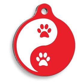 Dalis 3 Cm Zen Pati Kırmızı Yuvarlak Kedi ve Köpek Künyesi