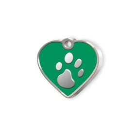 Dalis Kalp Şeklinde Mineli Yeşil Küçük Köpek Künyesi