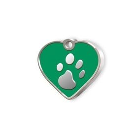 Dalis Kalp Şeklinde Mineli Yeşil Küçük Köpek Künyesi
