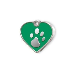 Dalis Kalp Şeklinde Mineli Yeşil Küçük Köpek Künyesi