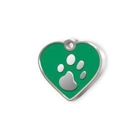 Dalis Kalp Şeklinde Mineli Yeşil Küçük Köpek Künyesi