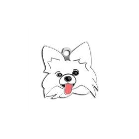 Dalis Pet Tag Beyaz Papillon Köpek Künyesi
