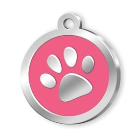 Dalis Pet Tag Pembe Mineli Seri Pati Desenli Künye