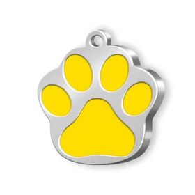 Dalis Pet Tag Sarı Mineli Seri Pati Desenli Künye