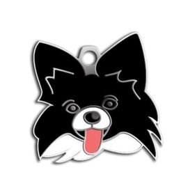 Dalis Pet Tag Siyah-Beyaz Papıllon Köpek Künyesi
