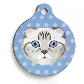 Dalis Scottish Fold 2,5 cm Renkli Yuvarlak Kedi Künyesi