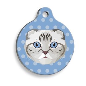 Dalis Scottish Fold 2,5 cm Renkli Yuvarlak Kedi Künyesi