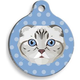 Dalis Scottish Fold 2,5 cm Renkli Yuvarlak Kedi Künyesi