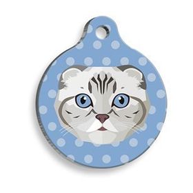 Dalis Scottish Fold 2,5 cm Renkli Yuvarlak Kedi Künyesi
