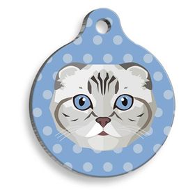 Dalis Scottish Fold 2,5 cm Renkli Yuvarlak Kedi Künyesi