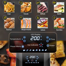 Dalle DL-AF558T1 5.5 lt 1700W XL Yağsız Airfryer