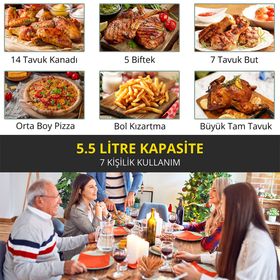 Dalle DL-AF558T2 5.5 lt 1700W XL Yağsız Airfryer