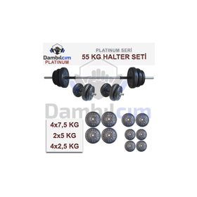 Dambılcım Platinum 55 kg Halter Dambıl Seti