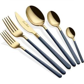 Dame Marie Allegra Blue Gold 36 Parça Mavi Çatal Kaşık Bıçak Seti