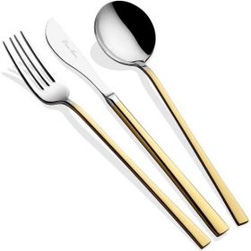 Dame Marie Elia Gold 24K Dekorlu 6 Kişilik 36 Parça Çatal Kaşık Bıçak Takımı