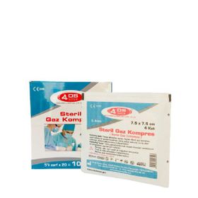 Damla Sağlık 7.5 x 7.5 cm 100'lü Steril Gazlı Bez Kompres Spanç