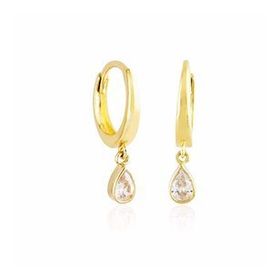 Damla Taşlı 14k Gold Altın Sallantılı Küpe